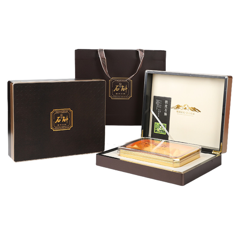 新款铁皮石斛包装盒礼品盒袋子手提袋高档500克霍山枫斗送礼空盒