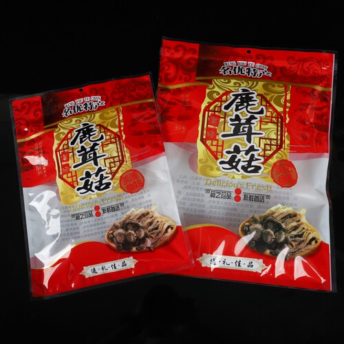 拉链红色鹿茸菇包装袋250克500克