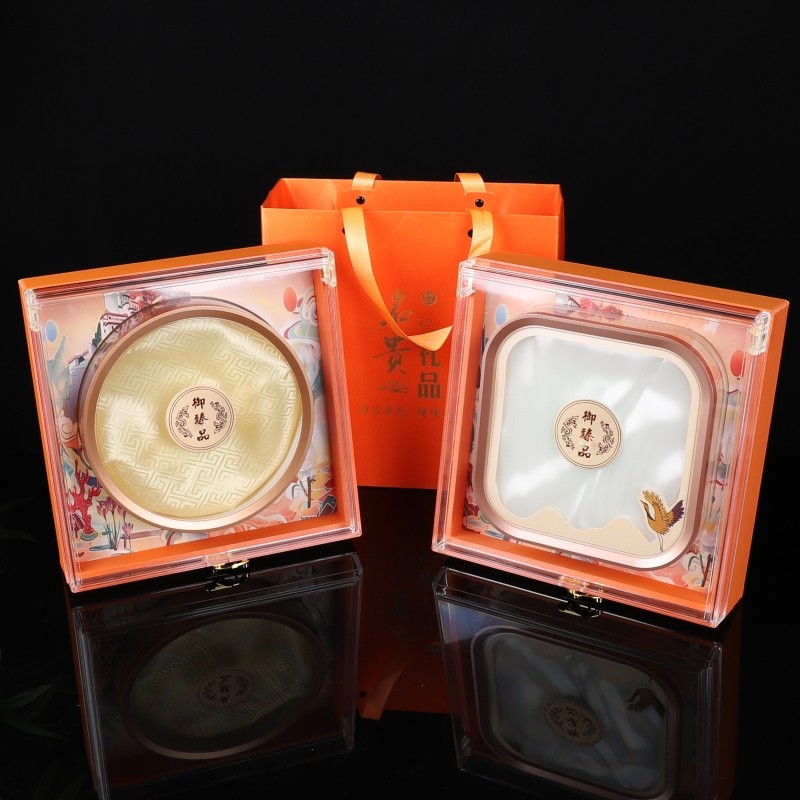 橙色通用透明水晶燕窝盒西洋参鹿茸片石斛红参羊肚菌年货礼盒空盒,包装,年货礼品包装,淘宝优惠券,粉丝福利购,淘宝优惠卷
