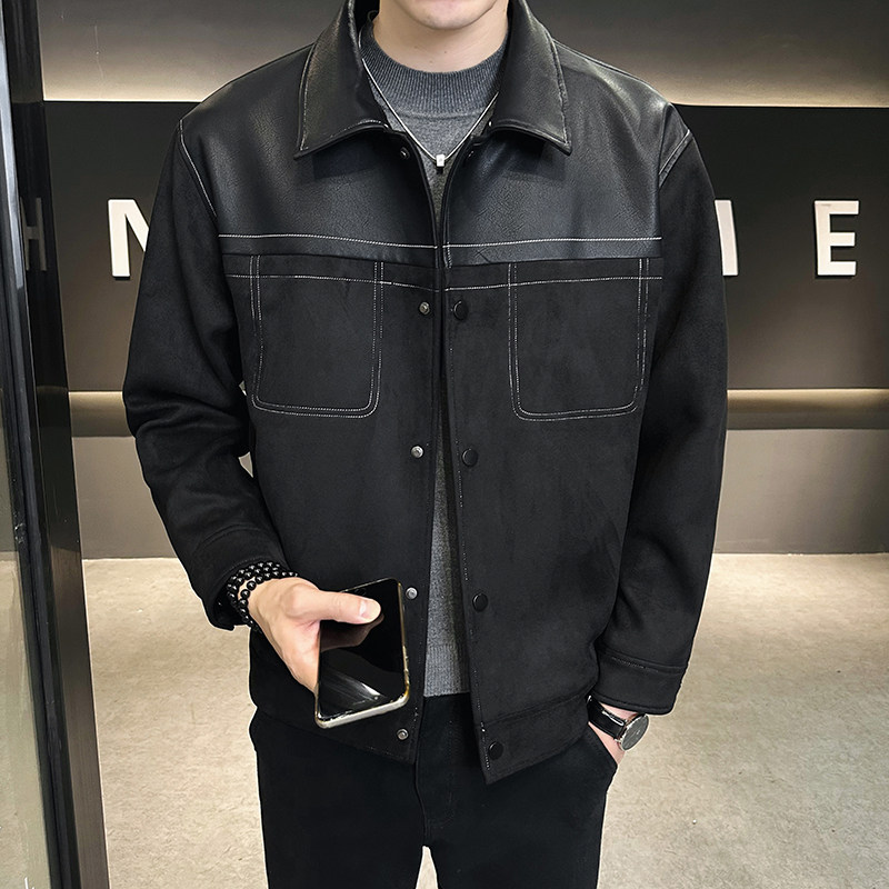 2025秋季直播男士帅气麂皮绒夹克外套W6068-P105，男装夹克，电商B307