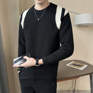 2025秋冬圆领套头毛衣男士休闲长袖针织衫M9913-P88图片