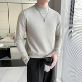 2022直播百搭纯色半高领毛衣针织衫4M010-P40，男装针织衫/毛衣，电商B307