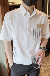 夏季翻领上衣polo衫男士帅气休闲短袖T恤衬衫PL8890-P55 控75图片