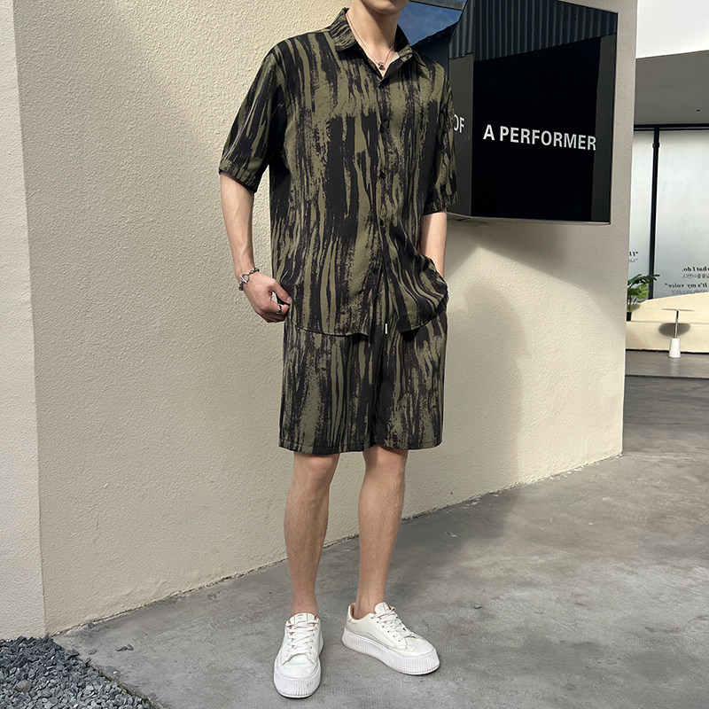 2025夏短袖条纹衬衫。9044上衣特P35. 9044裤子特P32图片