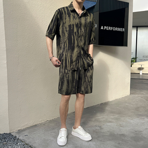 2025夏短袖条纹衬衫。9044上衣特P35. 9044裤子特P32图片