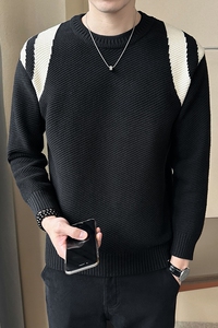 2025秋冬圆领套头毛衣男士休闲长袖针织衫M9913-P88图片