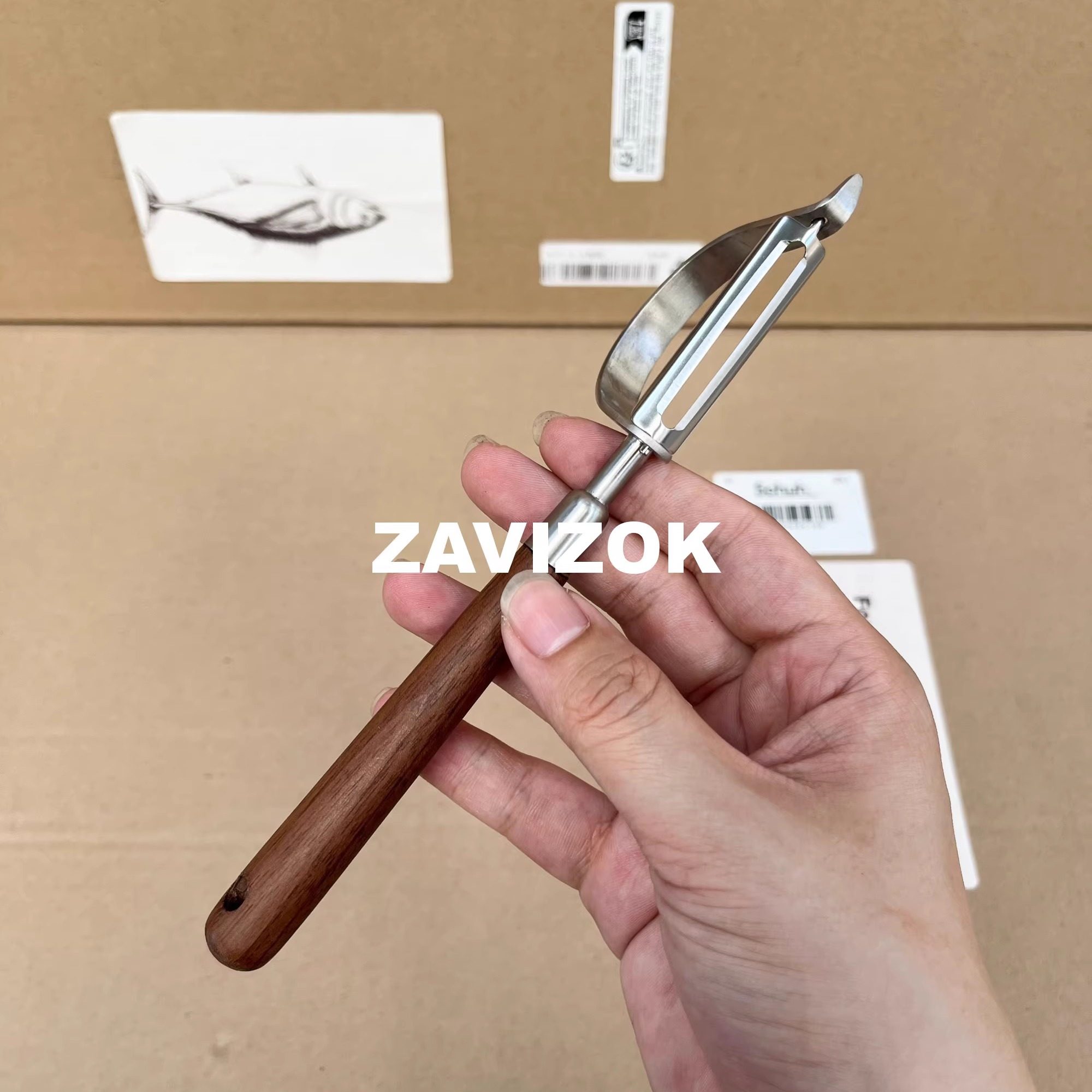 【日系复古】胡桃木手柄削皮器法式日式原木风削皮刀加厚304刀头