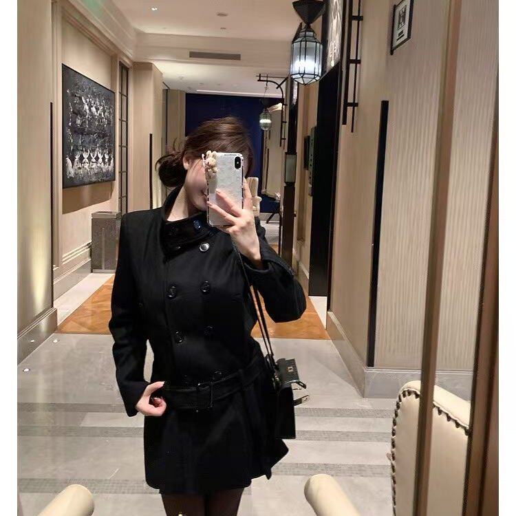 NAOAO 古早留子 ranran同款正肩秋冬收腰大衣毛呢呢子外套