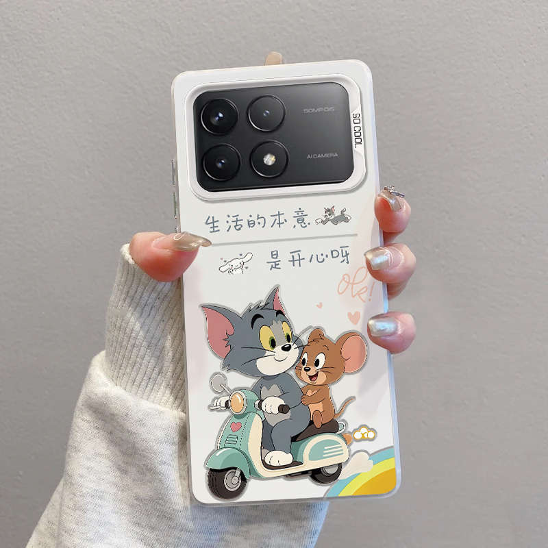 红米K70Pro手机壳猫鼠开心摩托