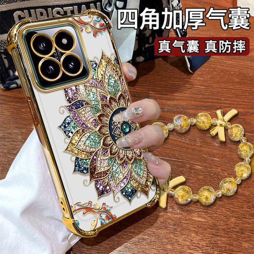 小米14手机壳敦煌莲花纹电镀