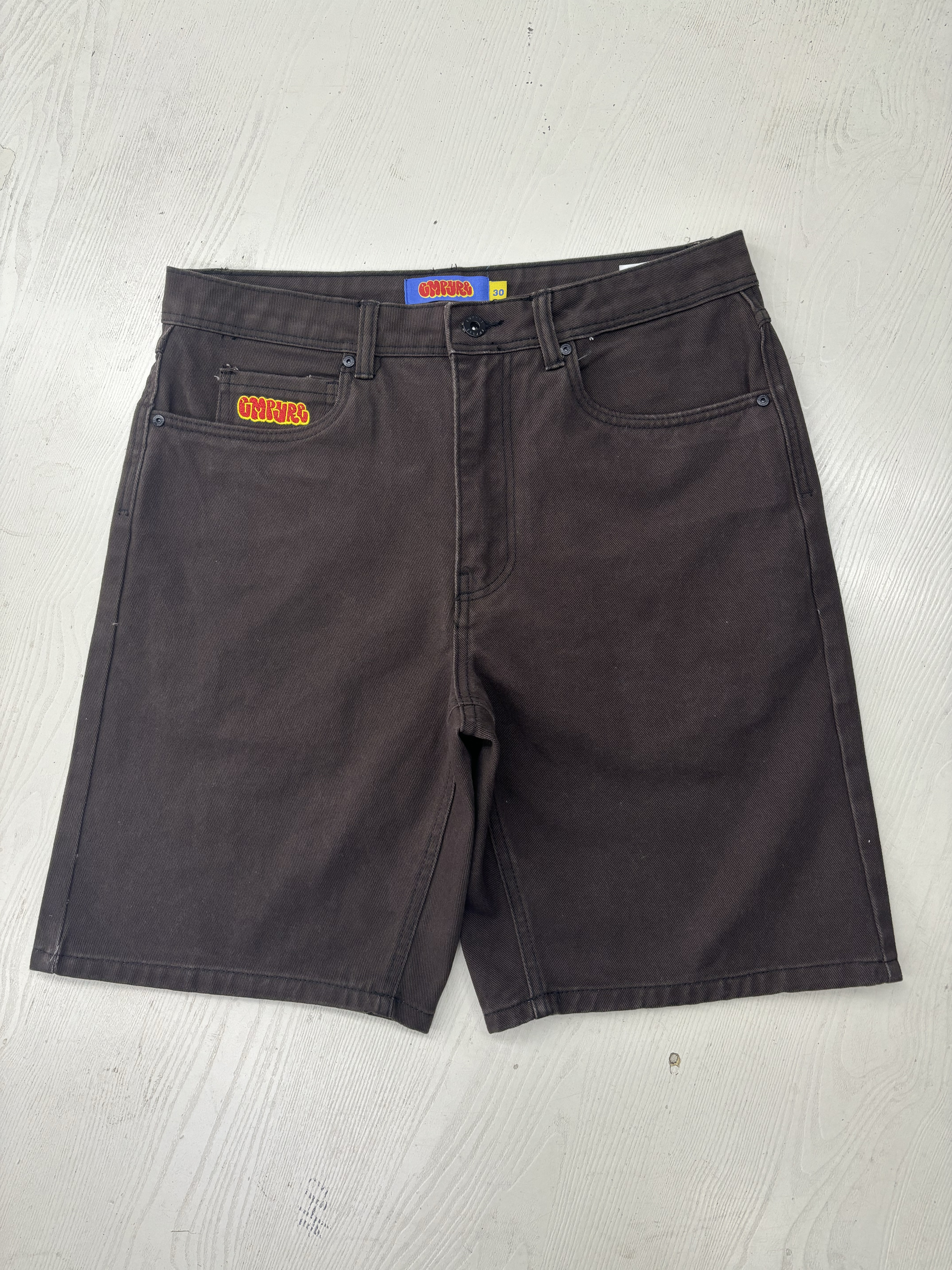 thumbnail for Skateboard denim shorts washed classic denim shorts men's summer loose retro trendy brand solid color casual five-point pants