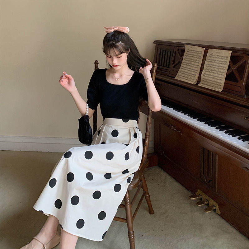 波点半身裙女夏季裙可单买