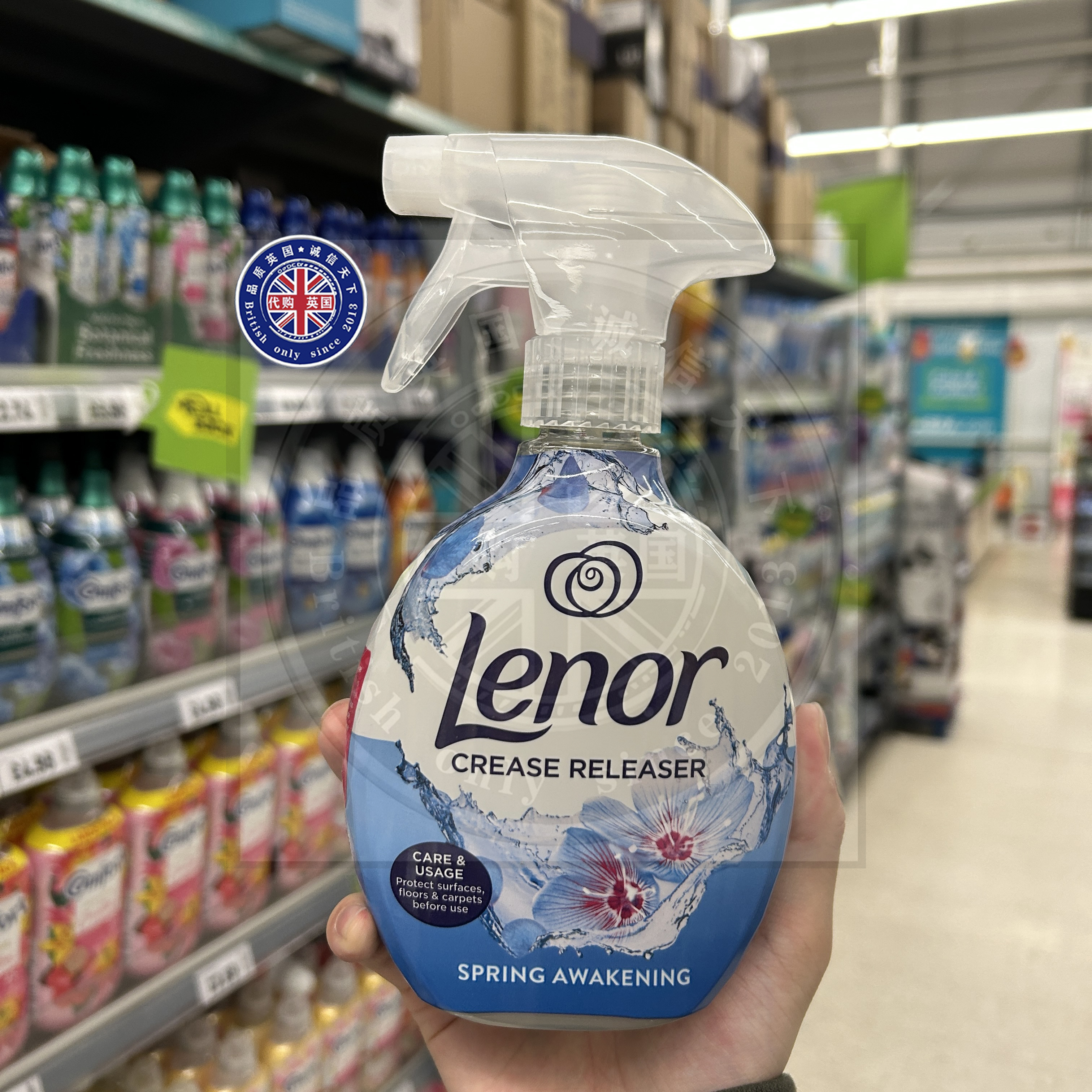 英国原装Lenor兰诺衣物免熨喷雾防皱剂快速除皱去褶平整 旅行便携