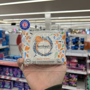 英国原装Femfresh女性私处私密护理清洁湿巾日常便携装洗液护理液