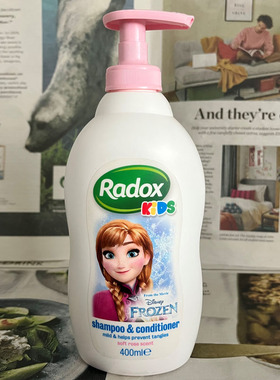 英国进口冰雪奇缘Radox玫瑰香型宝宝洗发护发洗发水滋润保湿400ml