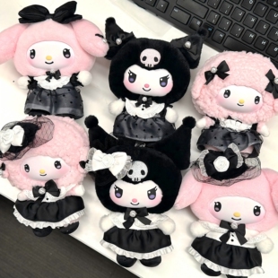 正版TOPTOY三丽鸥家族姐妹穿搭毛绒盲盒搪胶公仔挂饰库洛米潮玩