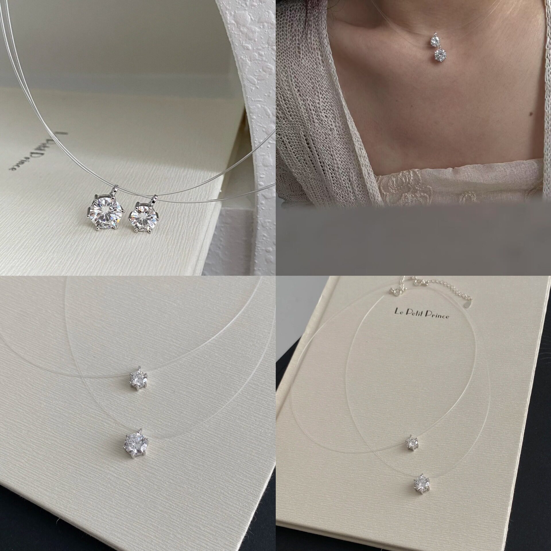 S925纯银重工莫桑钻石吊坠项项链