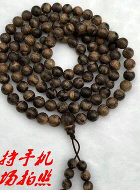 文莱8mm圆珠手串34克八九分沉 黑油品相 油脂饱满 乳香味十足精品