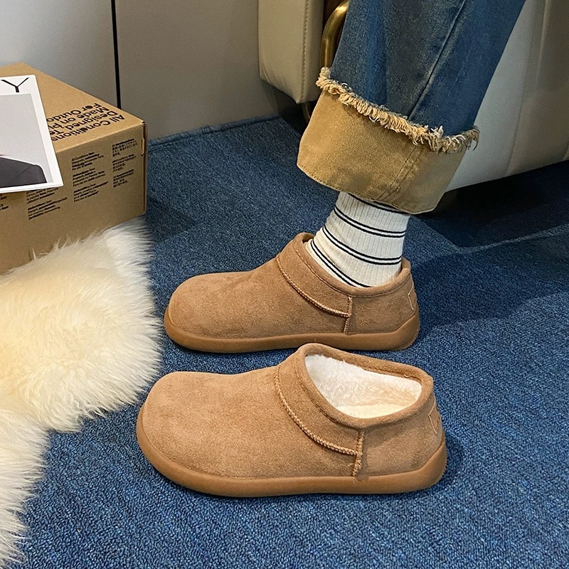 韩版雪地靴女2025新款冬季加绒加厚保暖棉鞋厚底增高面包鞋勃肯鞋