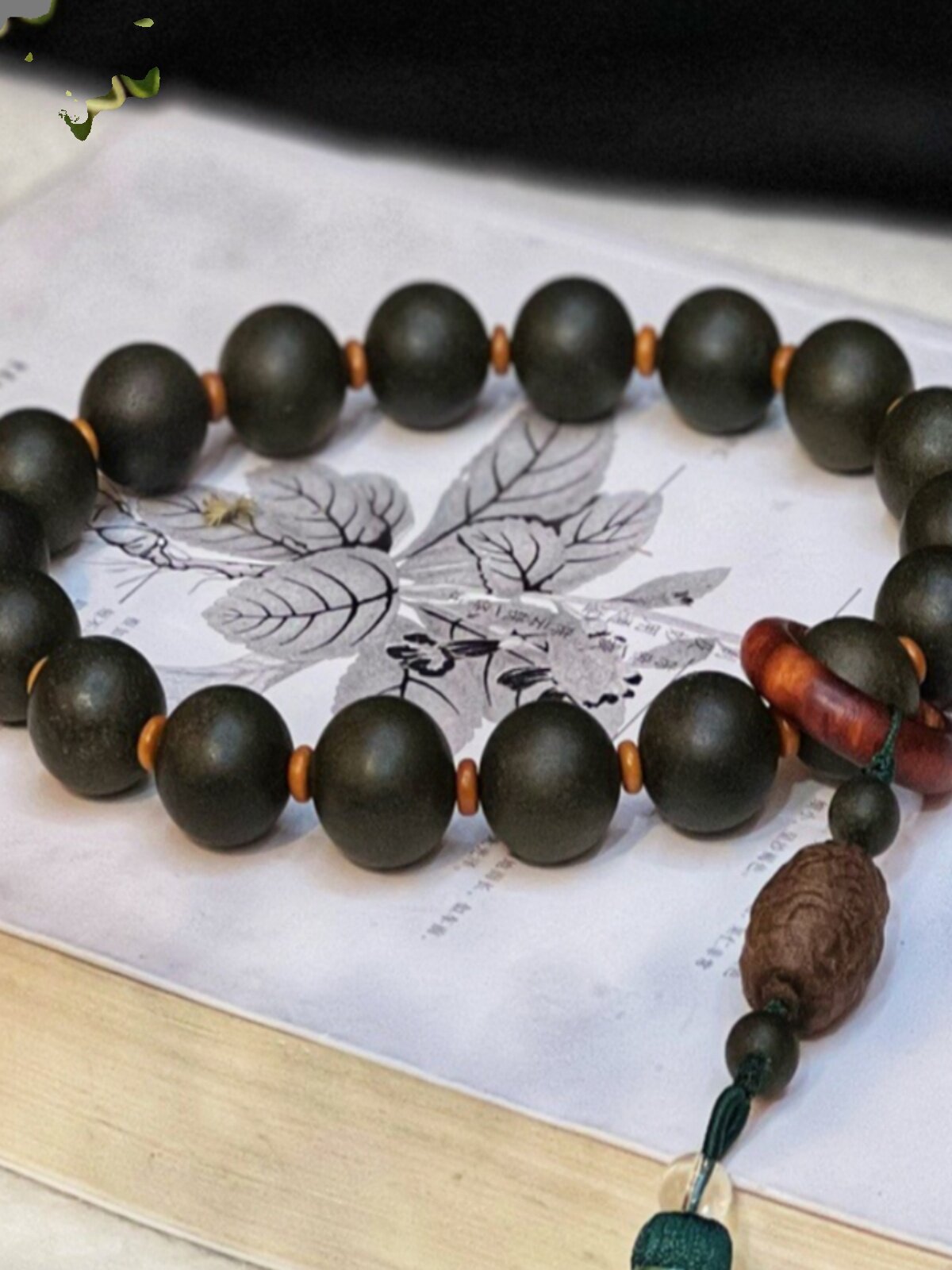 고대 향기 구슬 [MENGLING DREAMLAND] QINNAN AGARWOOD 휴대용 15MM * 18 체스 NAN AGARWOOD 팔찌 묵주 향 보내기