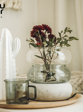 芬兰muurla Bagel面包圈花瓶简约北欧风混凝土烛台家居摆件饰品