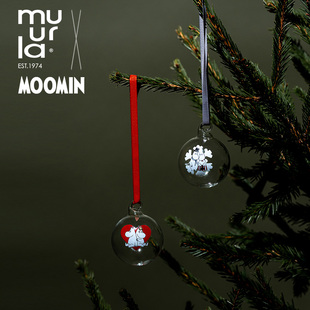 芬兰muurla姆明圣诞挂件手工玻璃球moomin新年创意礼品圣诞树装饰