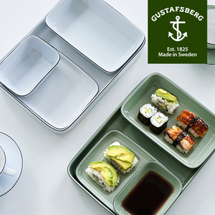 瑞典进口Gustafsberg古斯塔夫NATUR素色系列骨瓷寿司盘日料方盘