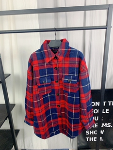 衬衫 格子休闲加厚百搭厚实长袖 外贸出口女装 2021春秋新款