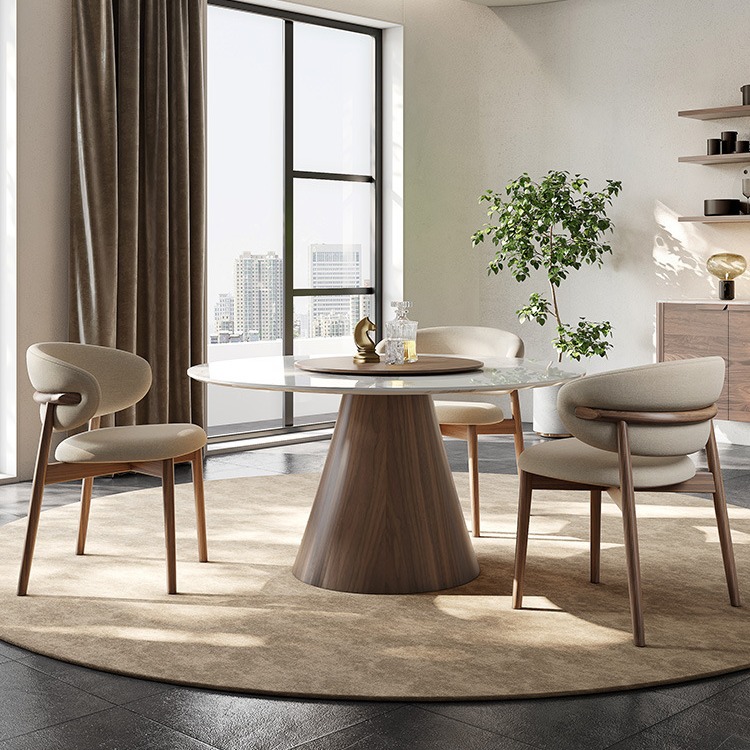 现代简约实木餐椅北欧轻奢设计师布艺椅子客厅靠背椅家用餐厅书椅