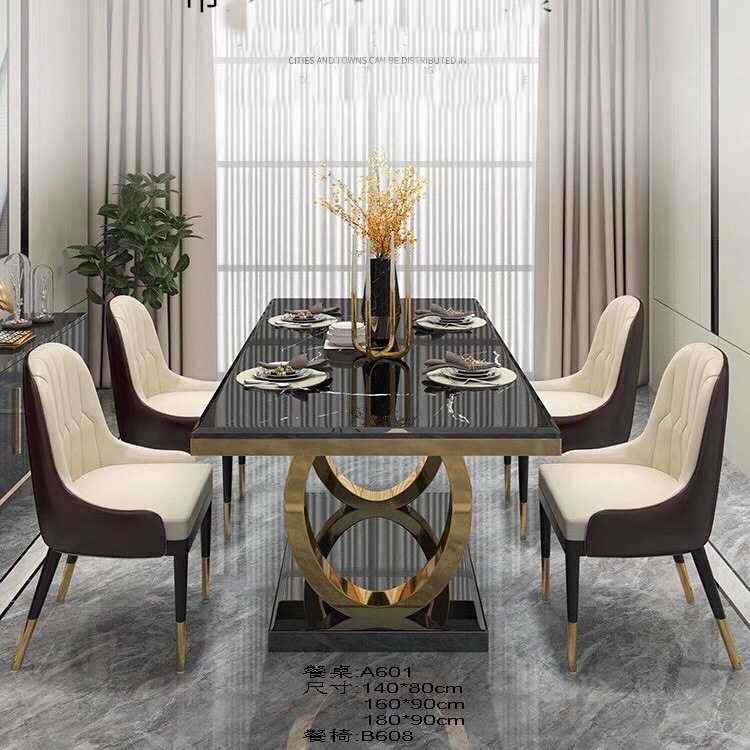 现代简约长方形不锈钢钛金大理石餐桌轻奢意式酒店西餐咖啡厅餐台,商业/办公家具,餐桌椅系列,淘宝优惠券,粉丝福利购,淘宝优惠卷