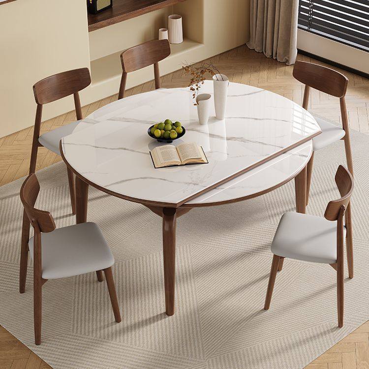 实木岩板餐桌椅组合轻奢小户型家用现代简约伸缩吃饭桌子可变圆桌,住宅家具,岩板餐桌,淘宝优惠券,粉丝福利购,淘宝优惠卷