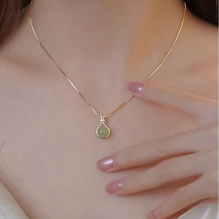 BF猫眼石福袋项链女轻奢小众吊坠锁骨链精致百搭2025年新款爆款颈