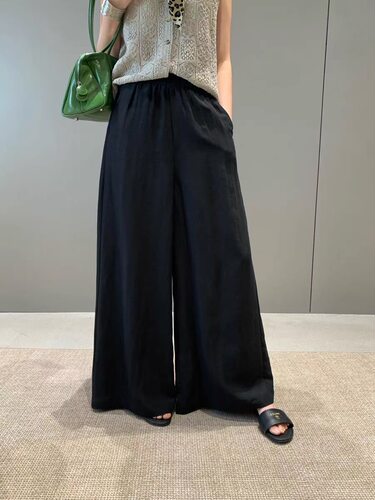 特价卡蔓OQQOMM583天丝麻阔腿裤女韩系夏季松弛感遮肉轻薄小个子