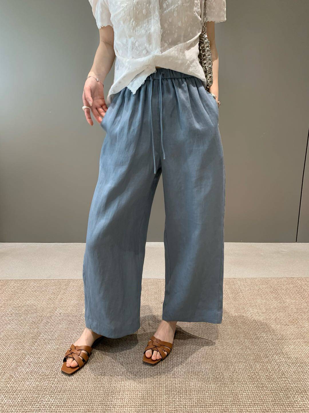 卡蔓浅之夏QZX10939夏款韩系高腰显瘦九分休闲阔腿裤显瘦女