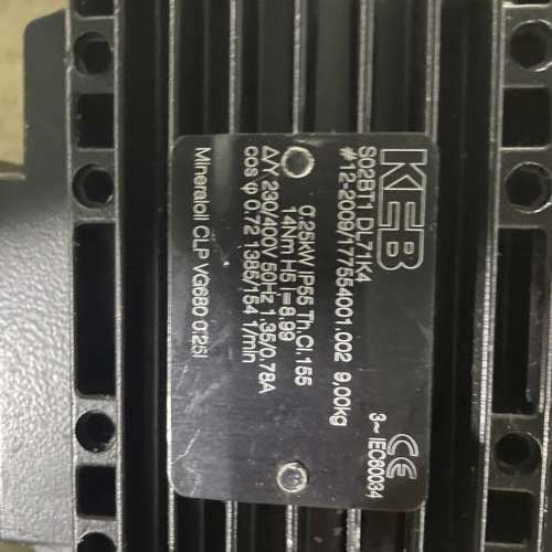 KEB科比,电机,型号l,S02BT1DL71K4,0.25