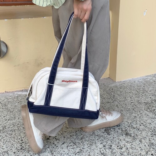 美式校园牛仔帆布大学生上课包