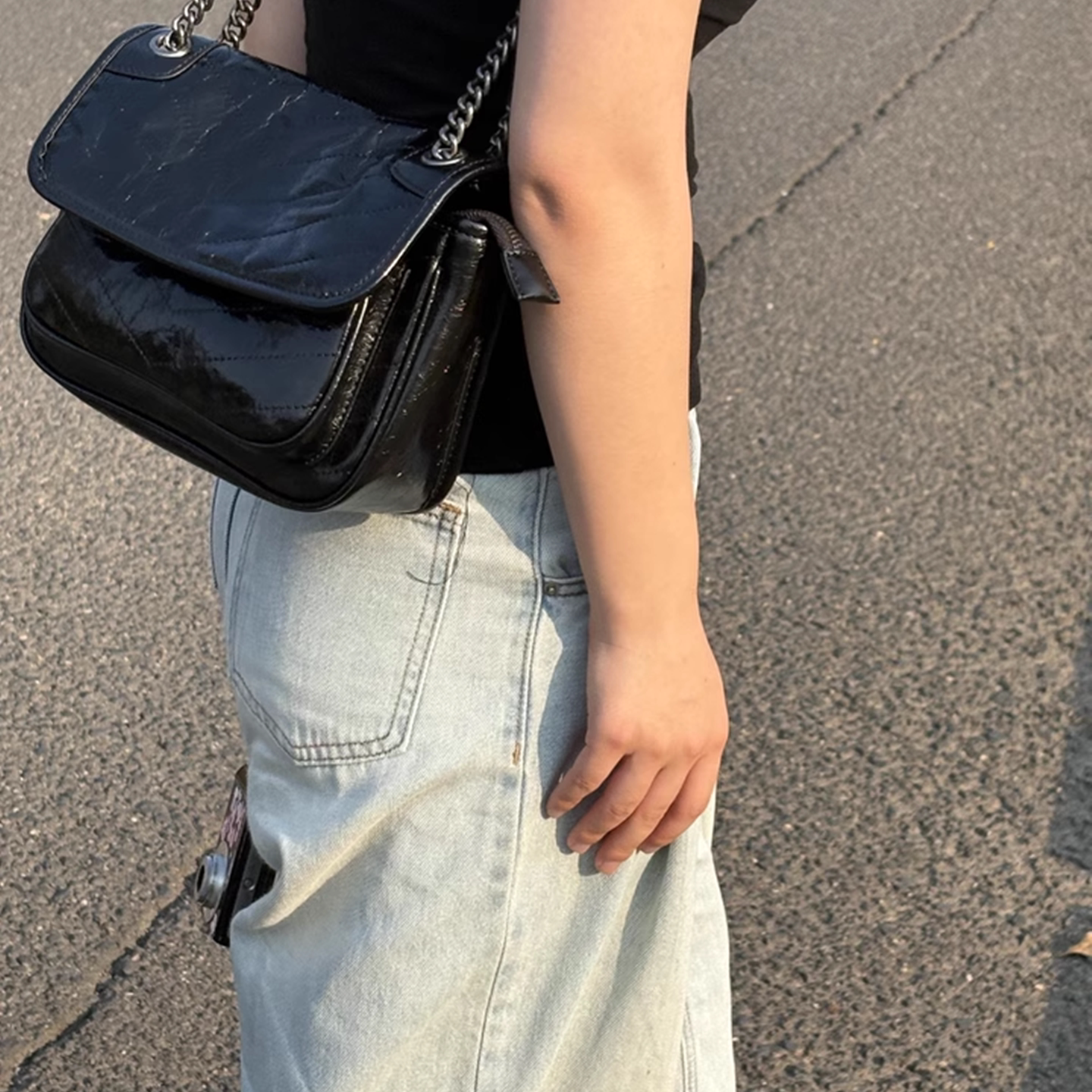 油蜡皮邮差包单肩女包同款流浪包