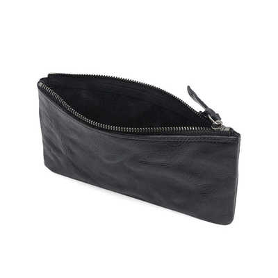 头层牛皮原创风复古长款零钱包