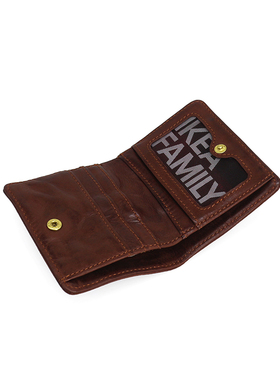 头层牛皮小钱包2折短款钱包青年复古潮流照片位卡包小众真皮财布