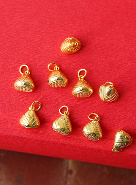 925纯银古法金小粽子小吊坠