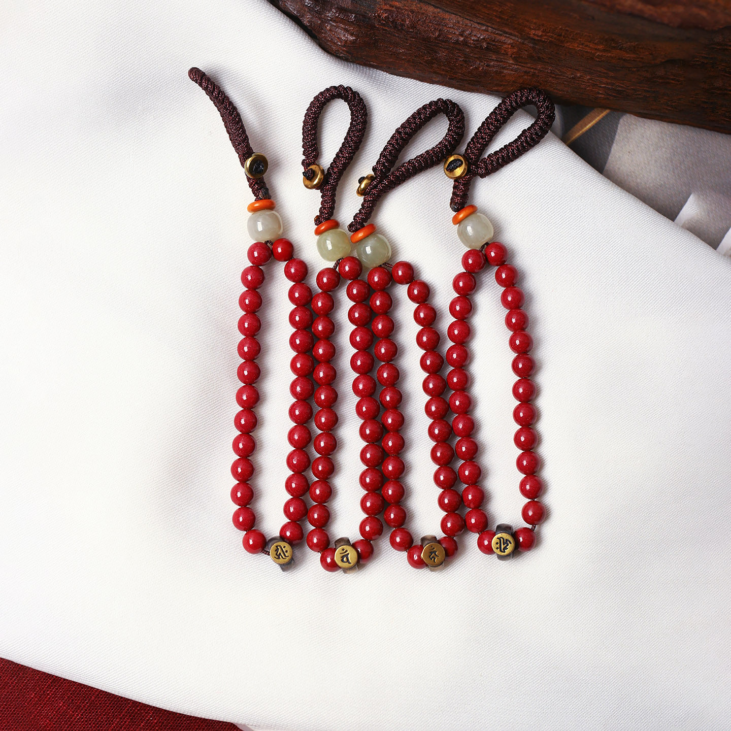 原矿朱砂紫金砂圆珠银配件守护神符文手工编织原创款包挂钥匙扣,珠宝/钻石/翡翠,DIY配件,淘宝优惠券,粉丝福利购,淘宝优惠卷