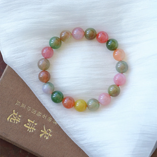 饰品新年礼物 水晶时尚 盐源玛瑙 玛瑙手串单圈 盐源玛瑙光面手链