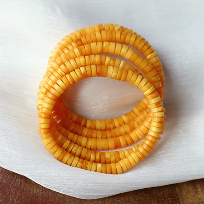 蜜蜡回流花蜡直切盘珠款手链