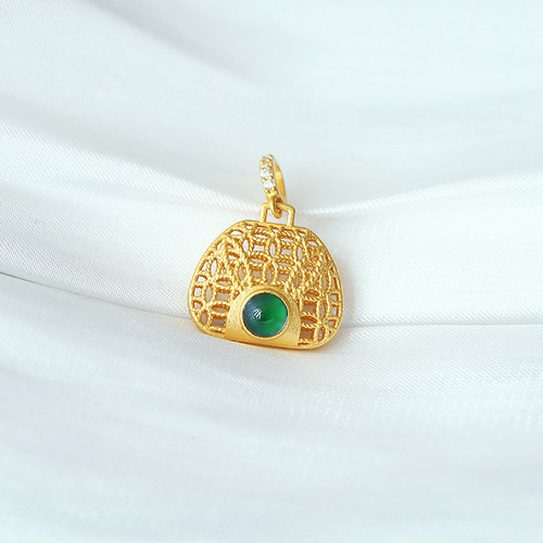 危料帝王绿小钱包钱袋子吊坠