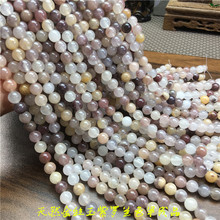 天然金丝玉紫罗兰色圆珠半成品天然原石原色一条绕手两圈女款玉石
