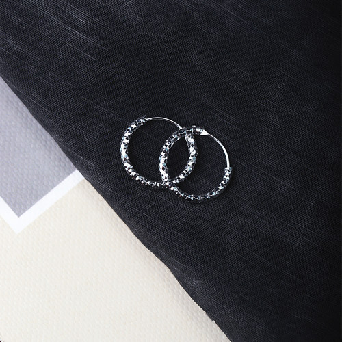 990纯银车花碎冰冰款耳坠耳扣 女款精工银饰时尚款耳环饰品礼物