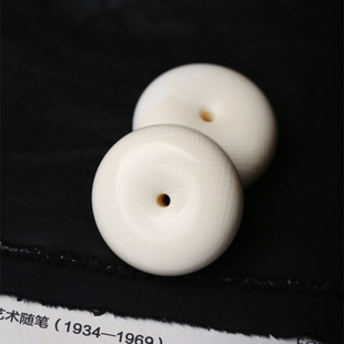 天然猛犸象牙雕刻平安扣款吊坠 女款文玩猛犸象牙面包圈挂坠饰品