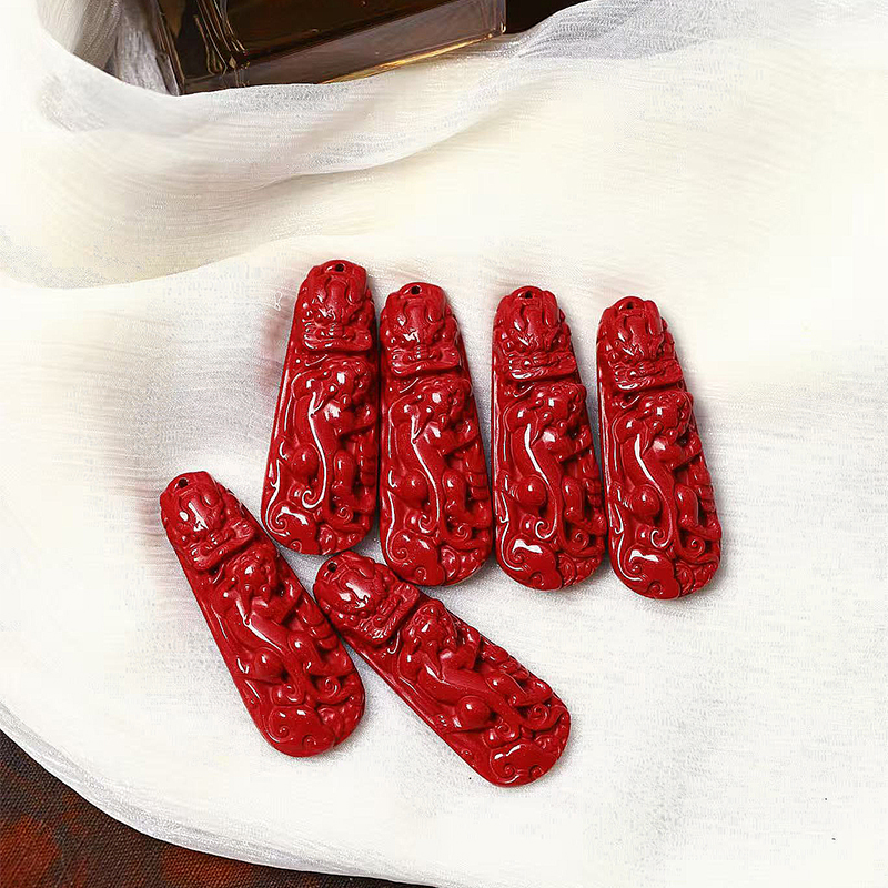 天然原矿朱砂仿古貔貅吊坠男女长款 紫金砂挂坠饰品配件坠子