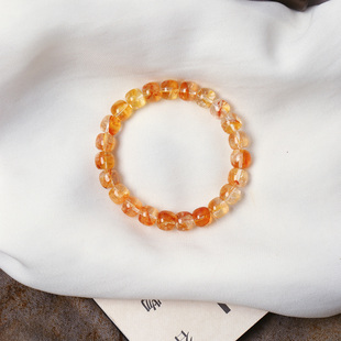 女款 手链 水晶手串饰品礼物 天然水晶黄胶花老型珠款 精品水晶