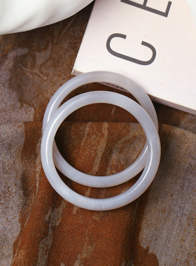 天然和田玉青海料老料烟灰色手镯 女款玉石镯子妈妈镯饰品